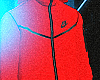 red tech hoodie