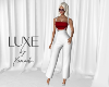 LUXE Pant Fit Wht Red