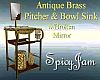 Antq Sink Brass w/P & B