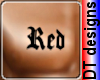 Red chest tattoo