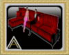 (AL)Long Red Sofa