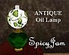Antique Oil Lamp Green