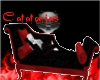 (CAT) red black chaise