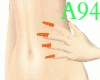 Orange Glitter Nails 