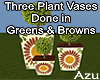 Green & Wood Plant Vases