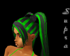 *S* Green rave hair