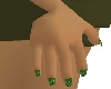 (dh) green diamond nails