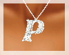 [DF] P silver necklace