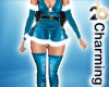 blue xmas snow dress