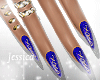 Gold/Blue Nails + Rings