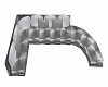 metal club curved couch