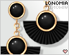 Black Fan Earrings