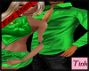 M - matching green silk