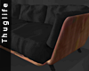 Wood Black Couch