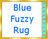 !D Blue Fuzzy Rug