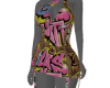 LV Graffiti CutOut Dress