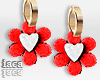 Rosi White Red Earrings