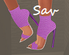 Purple Stripe Heels