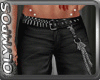 *O* Leather Ripped Pants