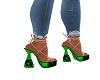 Green Splat Heels