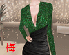梅 green slim dress
