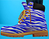 Blue White Stripe Work Boots (F)