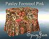 Paisley Footstool Pink