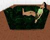green pose couch