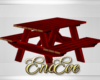 Enc. Red Picnic Table