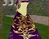 Purple Gold Brocade Gown