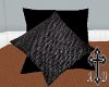 Black and shiny pillows