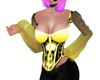 skull corset yellow