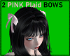 2 Pink Plaid Hair Bows