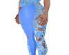 Blue Lace Cutout Pant