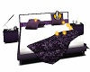 Bed purple-white