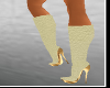 creme and gold boots