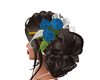 Updo blue flowers