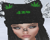weed beanie + black hair