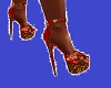 Red flower sexy heels