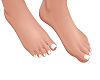 feet red white