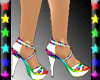 Rainbow White Heels