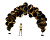 gold black ballooon arch