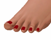 UC red nails bare feet