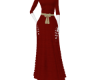 Red With Gold Belt Gown