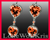 Hearts Earrings Garnet