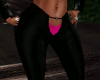 ! Blk Pink Leather Pants