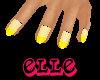 ~Elle~ Yellow Tip Nails
