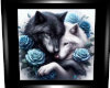 Teal Rose Wolf Picture