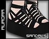 α. Sandals Black