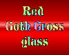 Red Goth Cross glass